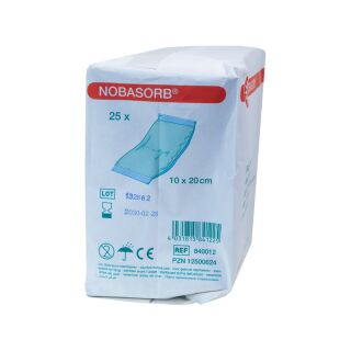 Nobasorb unsteril Saugkompressen 10x20cm 25 ST PZN 12500624