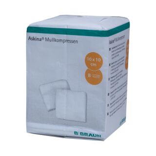 Askina Mullkompressen unsteril 8-fach 10x10cm 100 ST PZN 06874533