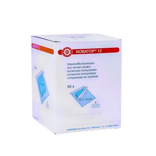 Nobatop 12 Vlieskompressen steril 10x10cm 50x2 ST PZN 07385670