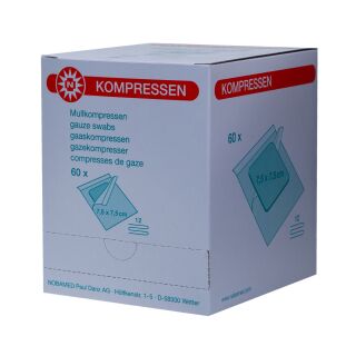 Mullkompressen steril 7,5x7,5cm 12-fach 60 ST PZN 07385836