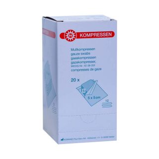 Mullkompressen steril 5x5cm 12-fach 20x5 ST PZN 07385865