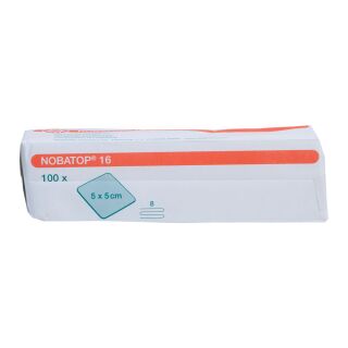 Nobatop 16 Vlieskompressen unsteril 5x5cm 100 ST PZN 07099438