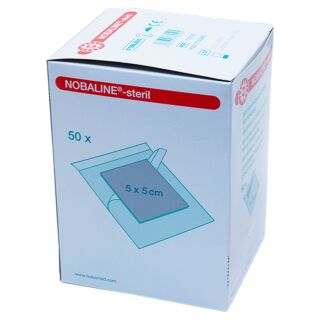 Nobaline-steril Aluminium Wundkompresse 5x5cm 50 ST PZN 07742963