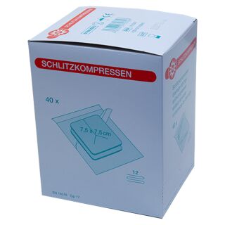 Schlitzkompressen steril 12-fach 7,5x7,5cm 40x2 ST PZN 07742940