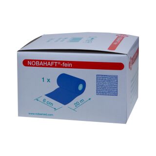 Nobahaft-fein kohäsive Mullbinde blau 20mx6cm 1 ST PZN 07742733