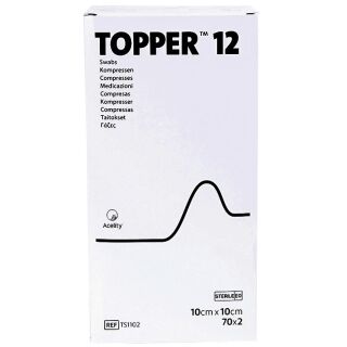 Topper 12 Vliesstoffkompresse steril 10x10cm 70x2 ST PZN 08821305