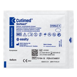 Cutimed Sorbact Wundverband 4x6cm 6 ST PZN 07347215 ( ohne Originalverpackung )