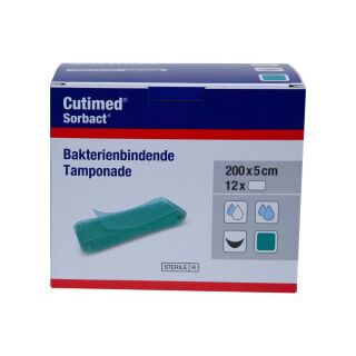 Cutimed Sorbact Tamponaden 5x200cm 12 ST PZN 07351808
