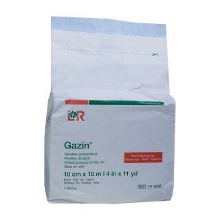 Gazin Verbandmull gerollt 10mx10cm 8-fach 1 ST PZN 04855187