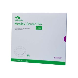 Mepilex Border Flex 13x16cm Oval Schaumverband haftend 5 ST PZN 014412195