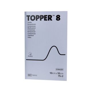 Topper 8 Vliesstoffkompresse steril 10x10cm 75x2 ST PZN 08821251