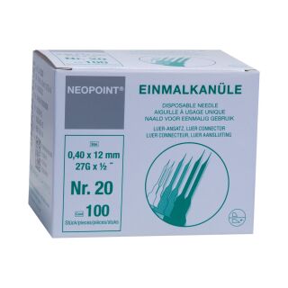 Neopoint Einmalkanüle steril 27Gx3/4 0,4x20mm 100 ST PZN 00363323