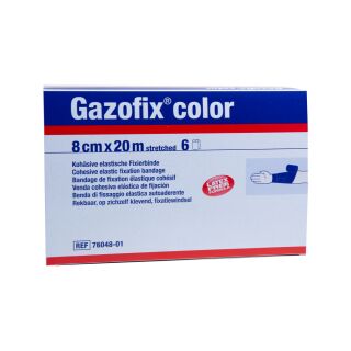 Gazofix color kohäsive Fixierbinde blau 20mx8cm 6 ST PZN 11587646