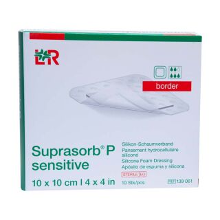 Suprasorb P sensitive PU-Schaumverband steril border 10x10cm 10 ST PZN 15786354