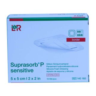 Suprasorb P sensitive PU-Schaumverband steril border 5x5cm 10 ST PZN 15814642