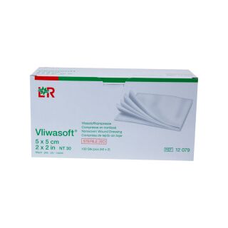Vliwasoft Vliesstoffkompresse steril 6fach 5x5cm 2x50 ST PZN 08900878