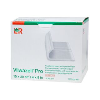 Vliwazell Pro Saugkompresse steril 10x20cm 10 ST PZN 14005159