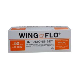 Infusionsbesteck Wingflo Flügelkanülen steril orange 25G 50 ST PZN 06869153