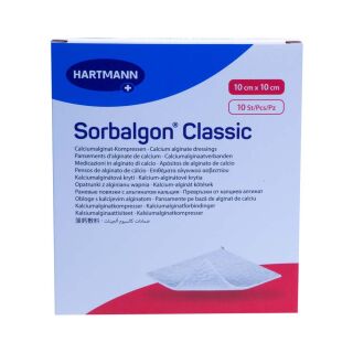 Sorbalgon Classic 10x10cm Calciumalginat-Kompressen 10 ST PZN 17834399