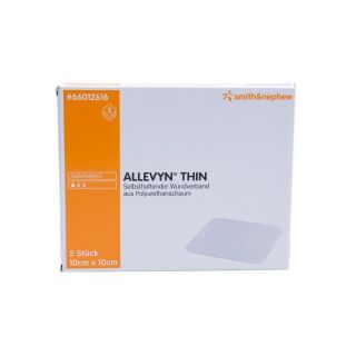 Allevyn Thin Schaumverband dünne Wundauflage 10x10cm 5 ST PZN 03126919