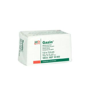 Gazin Mullkompressen unsteril 7,5x7,5cm 8-fach 100 ST PZN 03959387