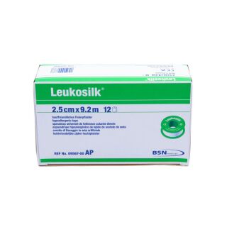 Leukosilk Fixierpflaster 9,2mx2,5cm 9567 12 ST PZN 04593681