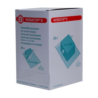 Nobatop 8 Kompressen steril 7,5x7,5cm 25x5 ST PZN 07385629