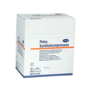 Peha Schlitzkompressen steril 10x10cm 20x2 ST PZN 02343744