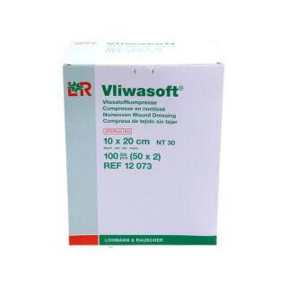 Vliwasoft Vliesstoffkompresse steril 10x20cm 6-lagig 50x2 ST PZN 08900909