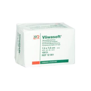 Vliwasoft Vlieskompressen unsteril  7,5x7,5cm 4lagig 100 ST PZN 03806927