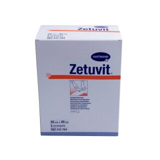 Zetuvit Saugkompresse steril 20x40cm 5 ST PZN 03242689