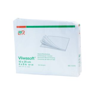 Vliwasoft Vlieskompressen unsteril 10x20cm 6lagig 100 ST PZN 08900944