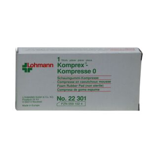Komprex Schaumgummi-Kompresse 9cm x1cm Gr.0 1 ST PZN 00591024