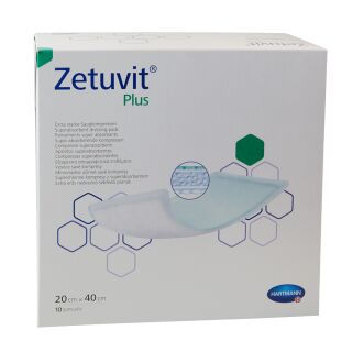 Zetuvit plus Saugkompressen steril 20x40cm 10 ST PZN 11874914